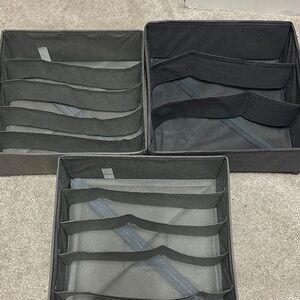 Gray Fabric Drawer Organizers